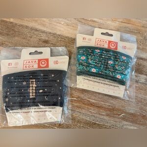 JAVASOK Reusable Insulated Coffee Sleeves - Celestial & Floral Garden (Set of 2)